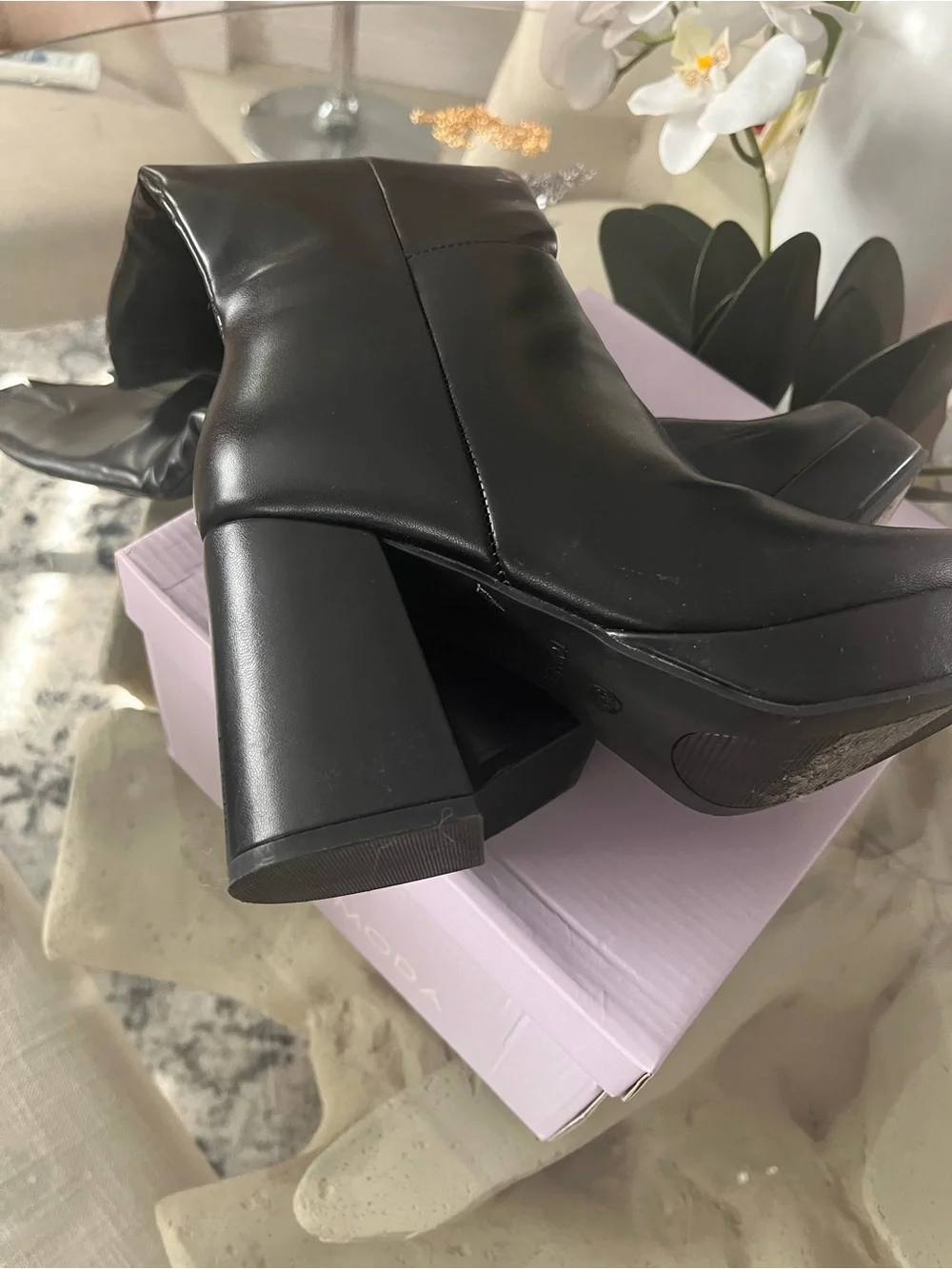 Zara Black Over-the-Knee Platform Block Heel Boots‼️Zara brand only for exposure